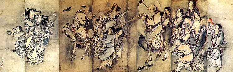 김홍도 필 군선도 병풍 사진