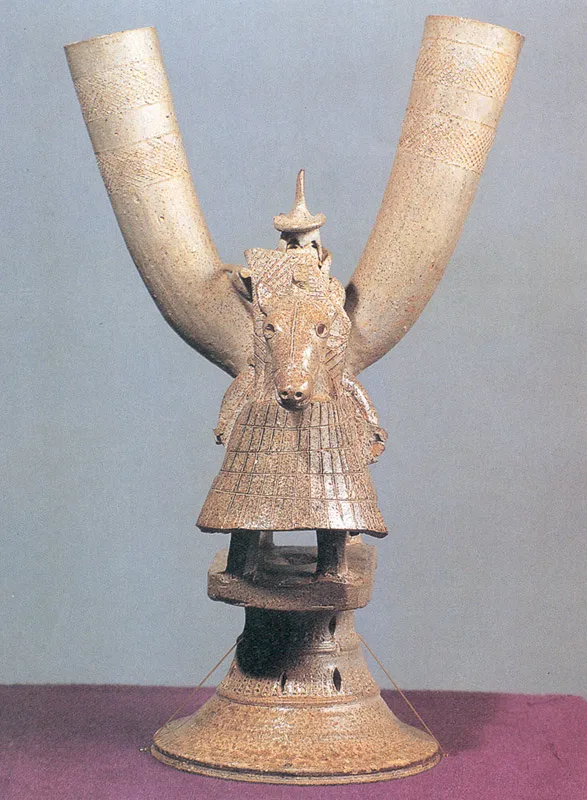 도기 기마인물형 뿔잔 사진