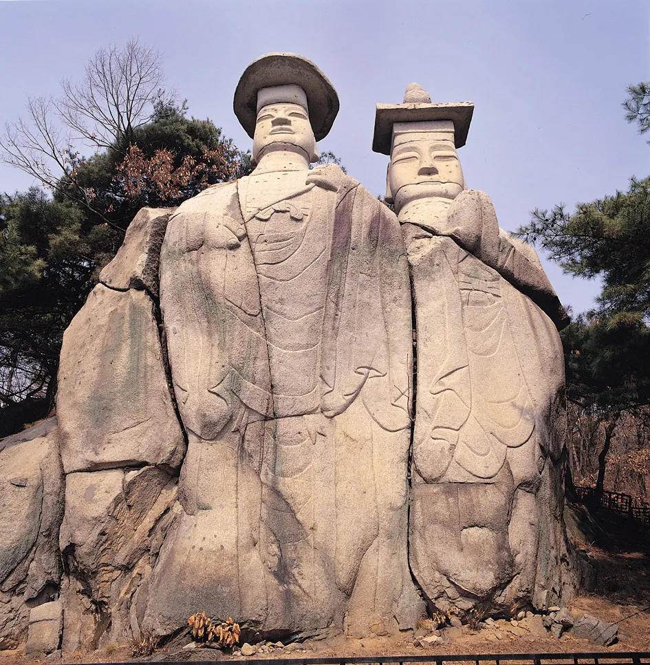 파주 용미리 마애이불입상 사진