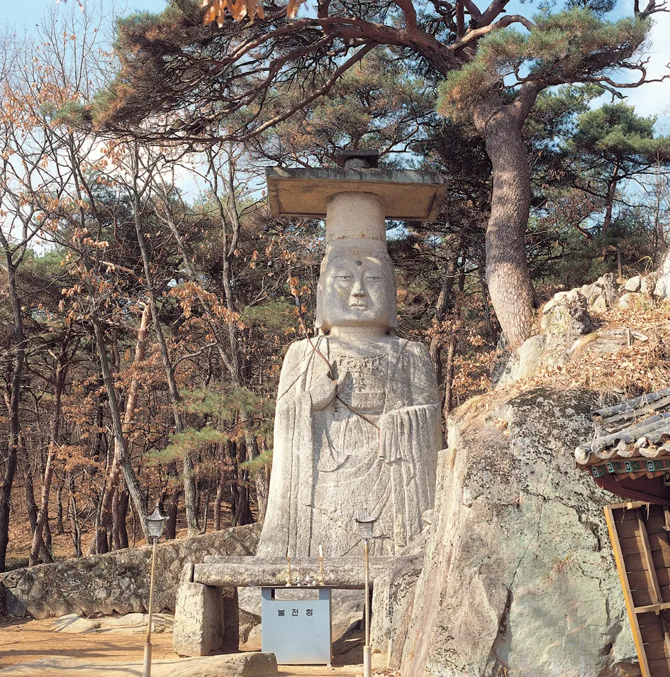 부여 대조사 석조미륵보살입상 사진