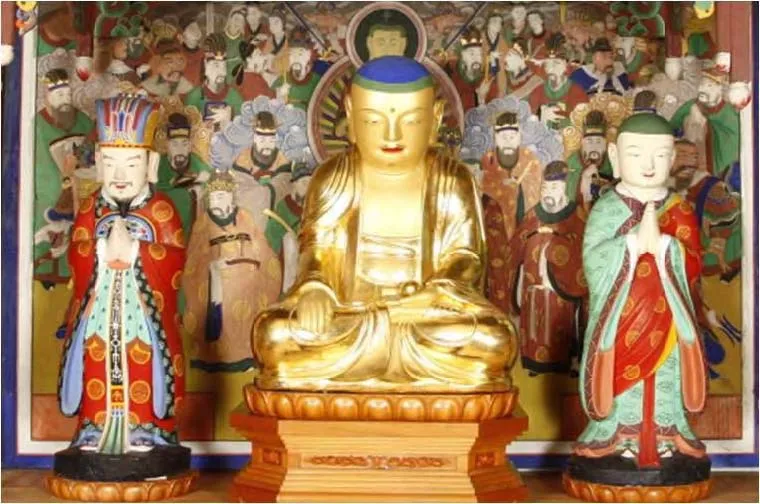 서울 청룡사 석조지장보살삼존상 및 시왕상 일괄 사진