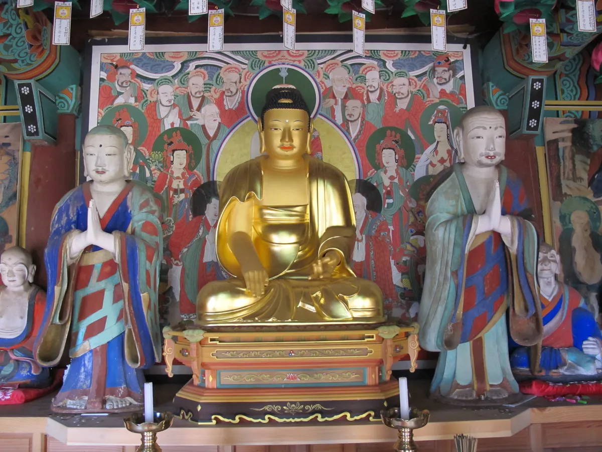 나주 다보사 목조석가여래삼존상 및 소조십육나한좌상 사진