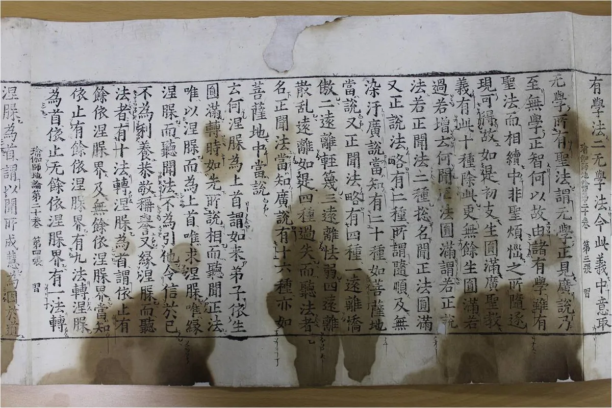 재조본 유가사지론 권20 사진