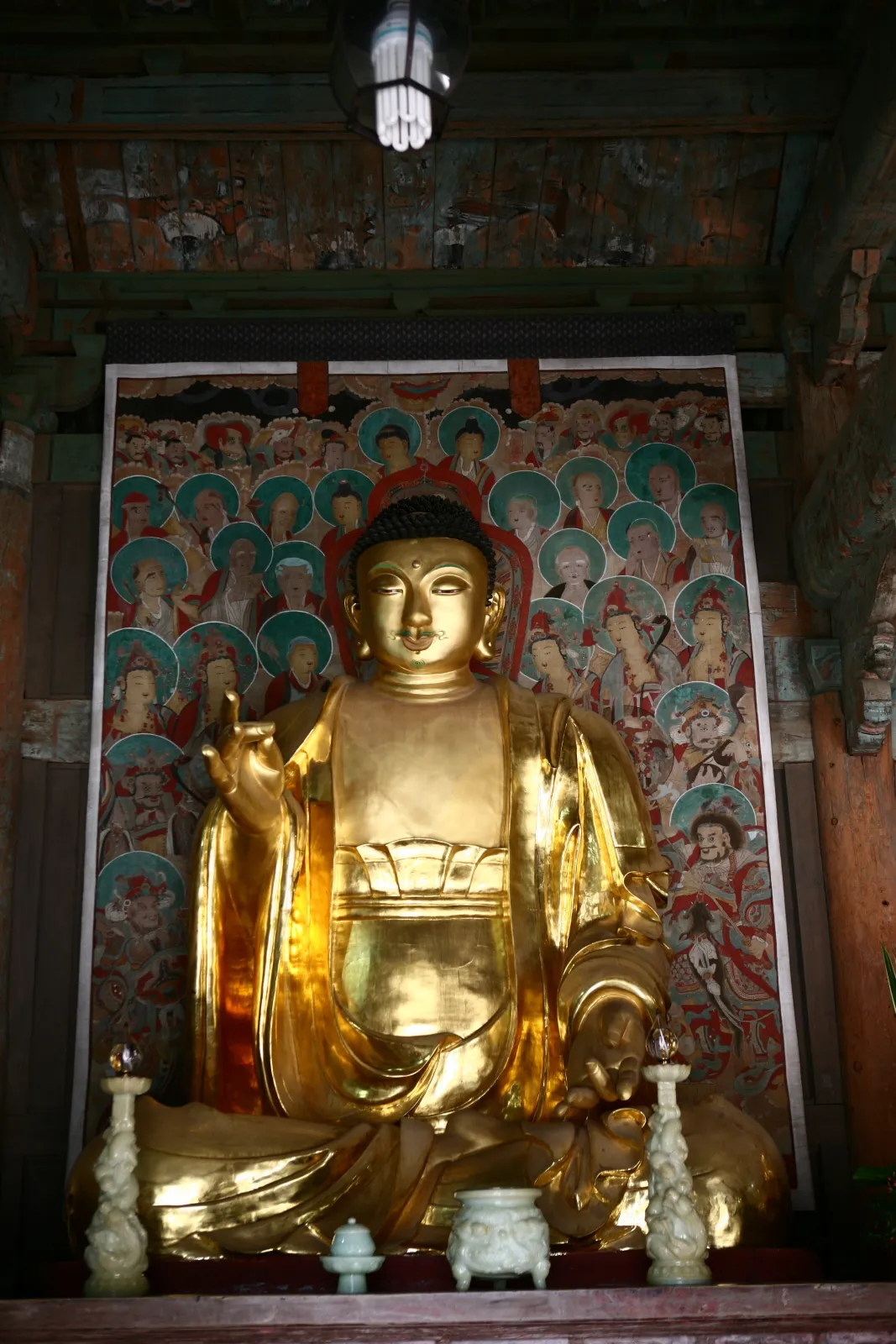 경주 기림사 소조비로자나삼불좌상 사진
